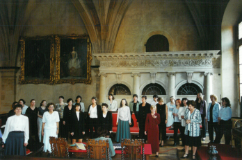 rozezpívání v trůnním sále Soběslavova paláce